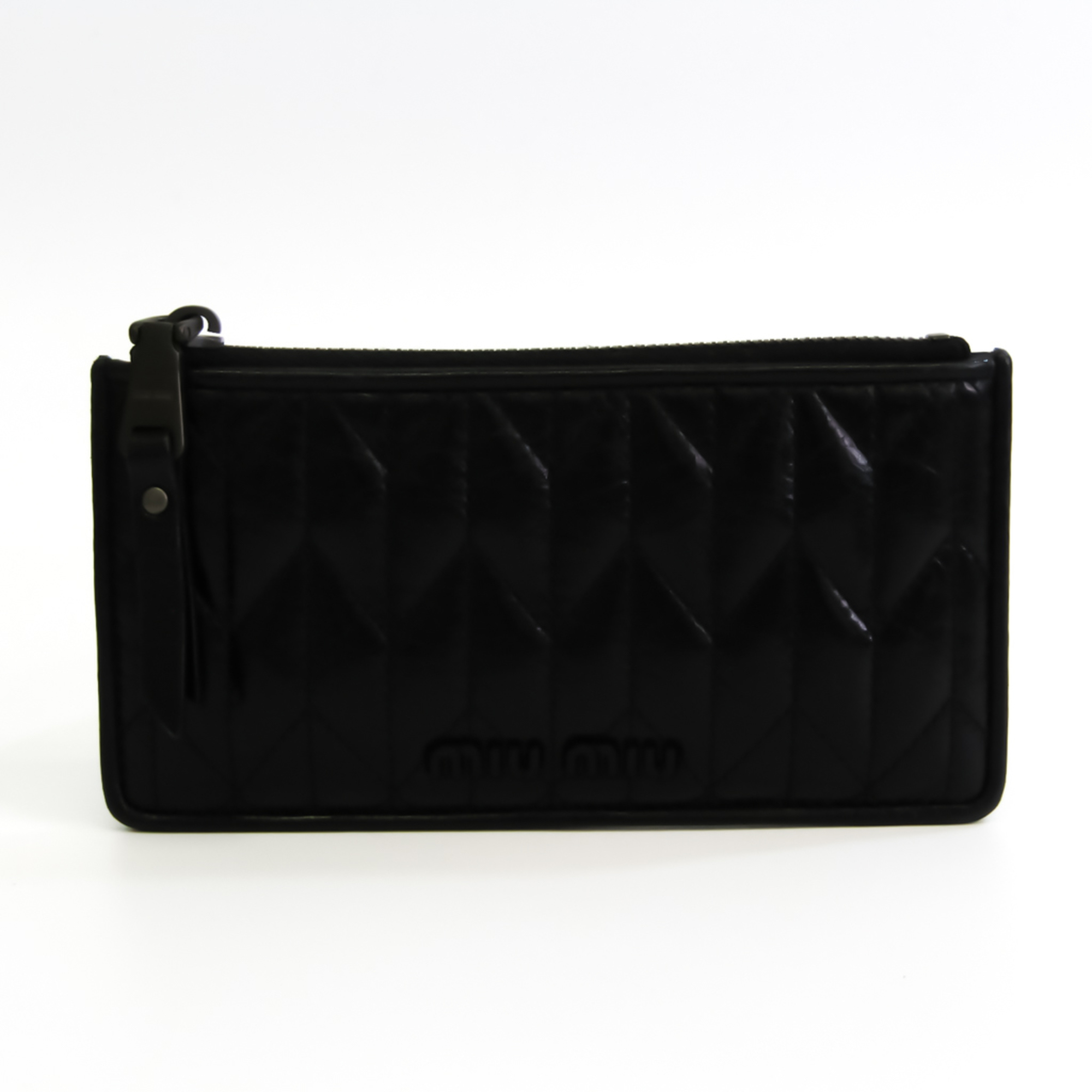 Miu Miu 5mb006 Women's Leather Coin Purse/Coin Case Black